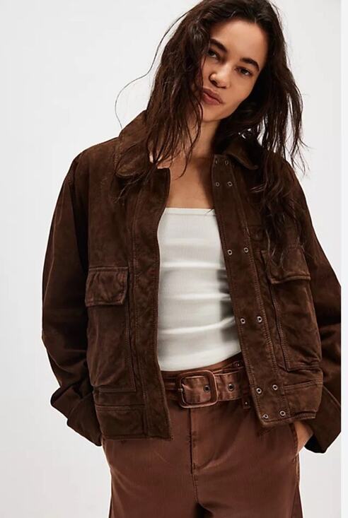 Free People Jackets & Blazers - Free People x Yellowstone Suzy Goat Suede Leather Jacket Brown Medium LIMITED